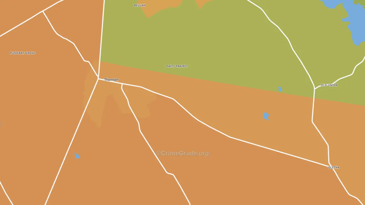 Thornton, TX Map of Drug-Related Crime Rates