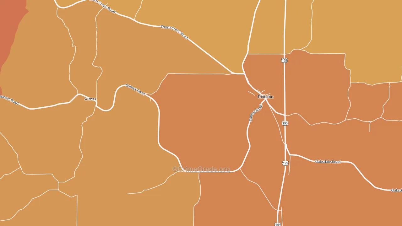 Thornton, WA Map of Drug-Related Crime Rates