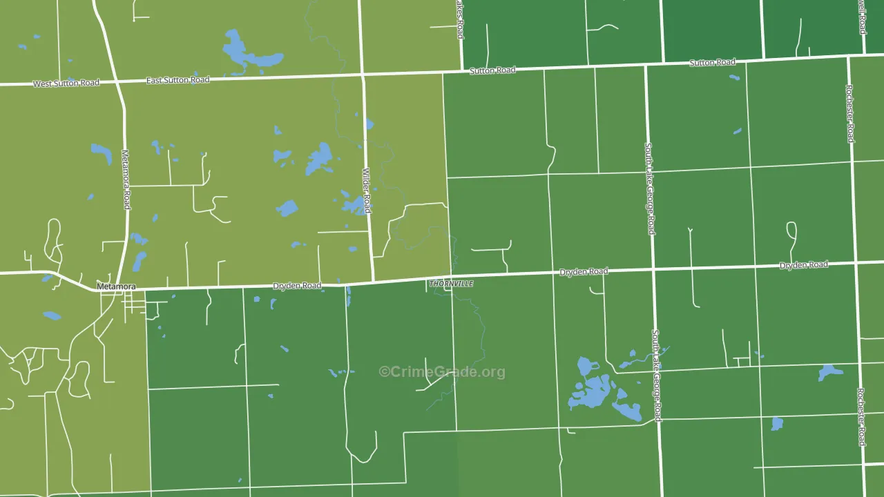 Thornville, MI Map of Drug-Related Crime Rates