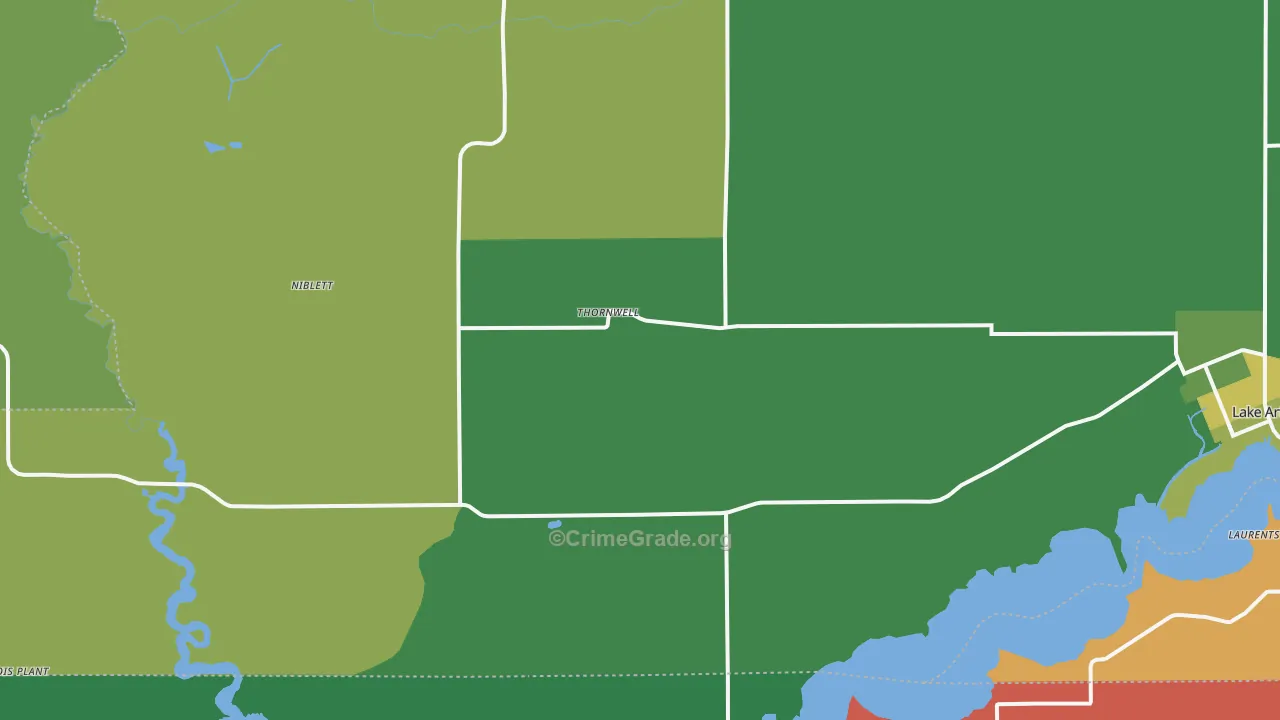 Thornwell, LA Map of Drug-Related Crime Rates