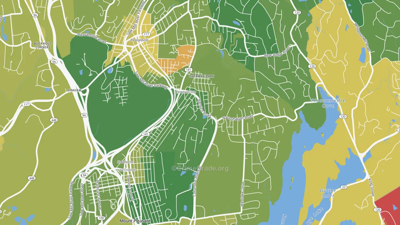 Thornwood, NY Map of Drug-Related Crime Rates
