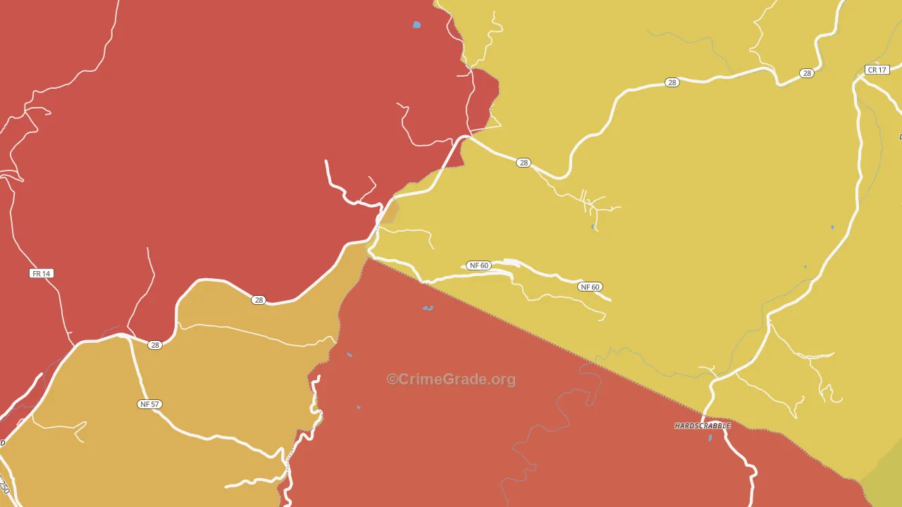 Thornwood, WV Map of Drug-Related Crime Rates