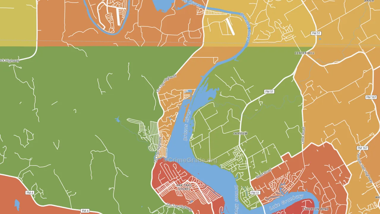 Thorp Spring, TX Map of Drug-Related Crime Rates
