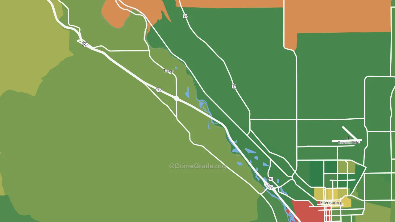 Thorp, WA Map of Drug-Related Crime Rates