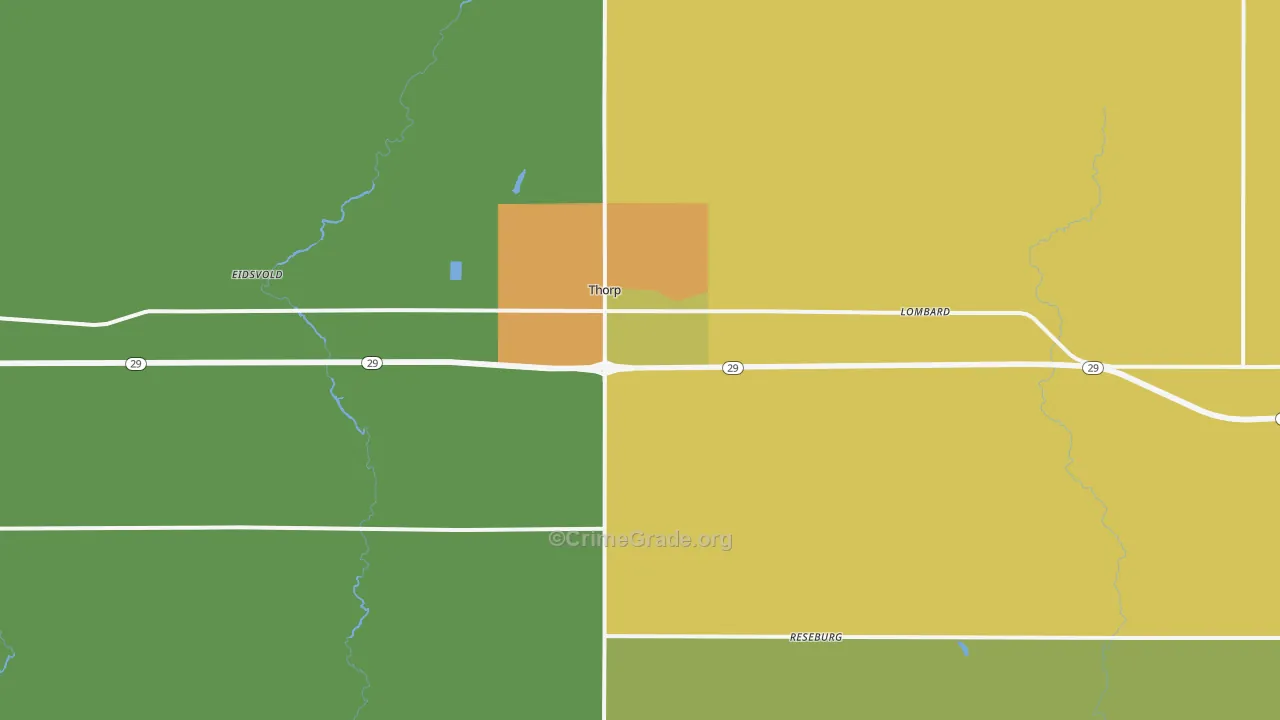 Thorp, WI Map of Drug-Related Crime Rates