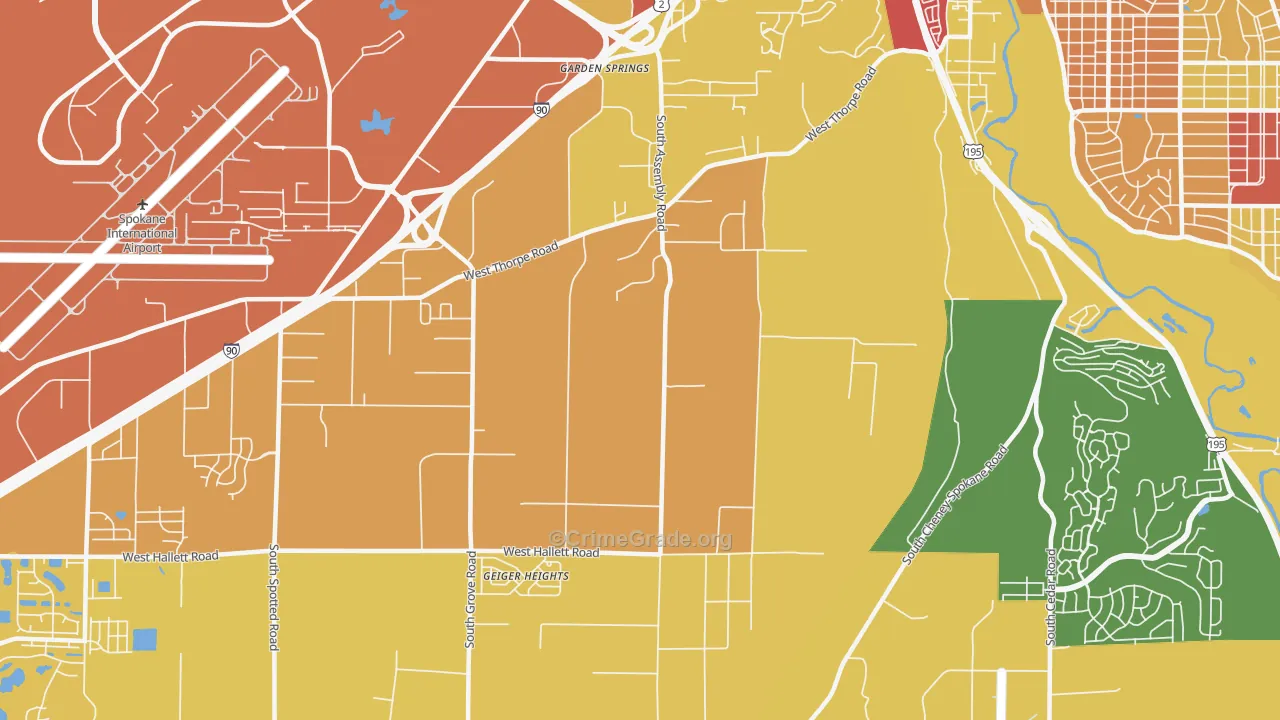 Thorpe Westwood, Spokane, WA Map of Drug-Related Crime Rates