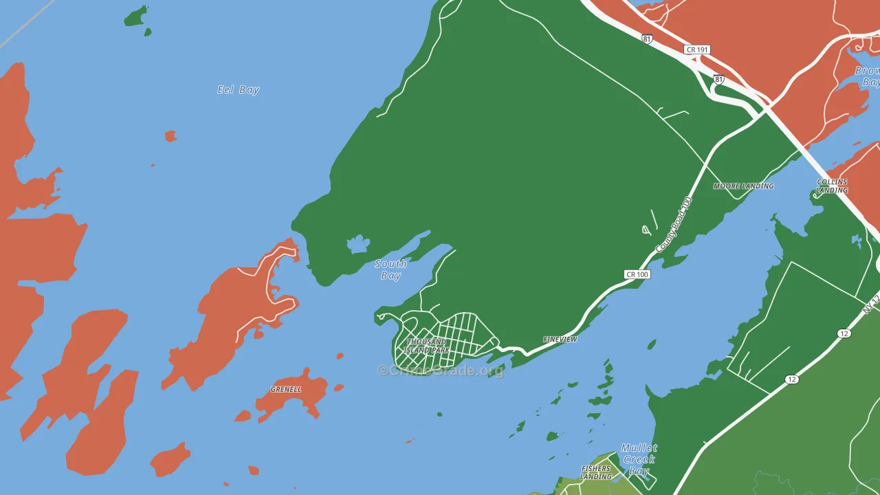Thousand Island Park, NY Map of Drug-Related Crime Rates