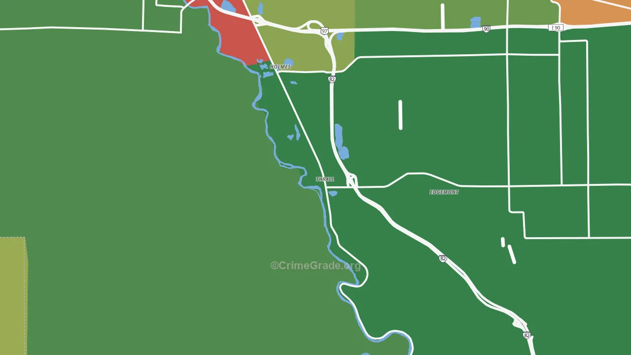 Thrall, WA Map of Drug-Related Crime Rates
