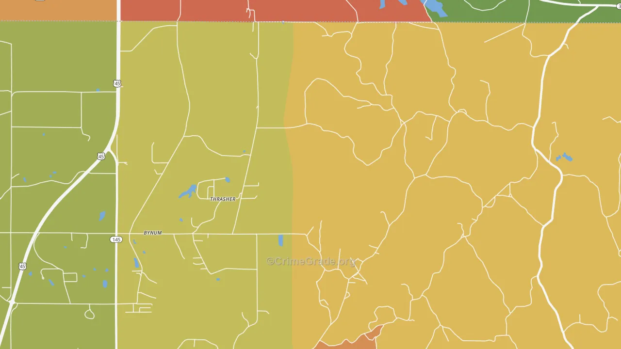 Thrasher, MS Map of Drug-Related Crime Rates