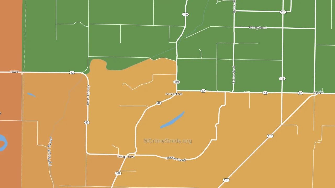 Three Forks, AR Map of Drug-Related Crime Rates