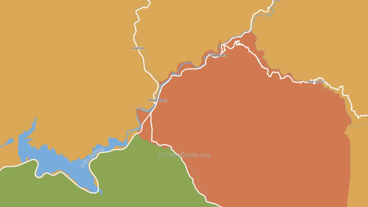 Three Rivers, CA Map of Drug-Related Crime Rates