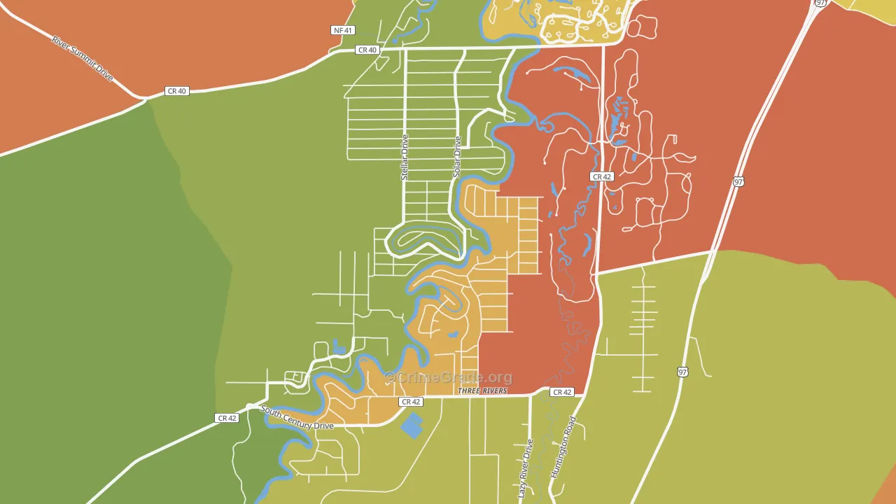Three Rivers, OR Map of Drug-Related Crime Rates