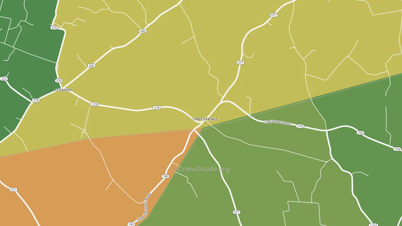 Three Springs, KY Map of Drug-Related Crime Rates
