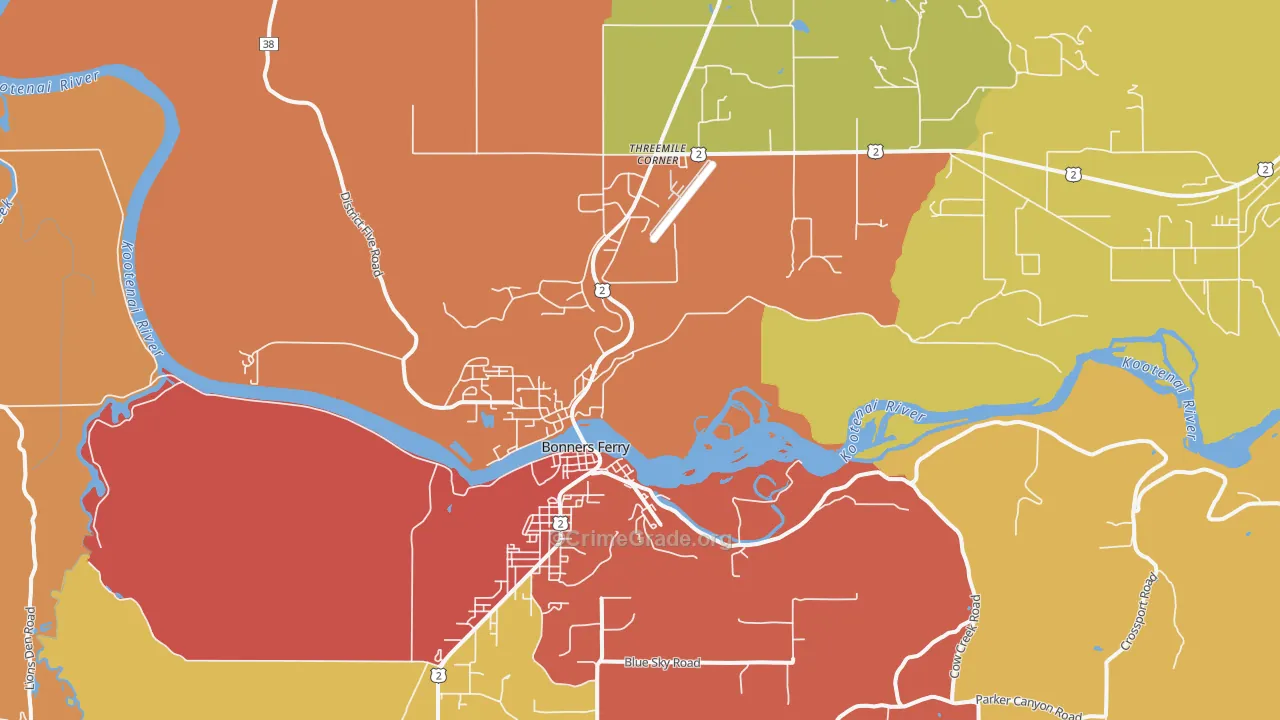 Threemile Corner, ID Map of Drug-Related Crime Rates