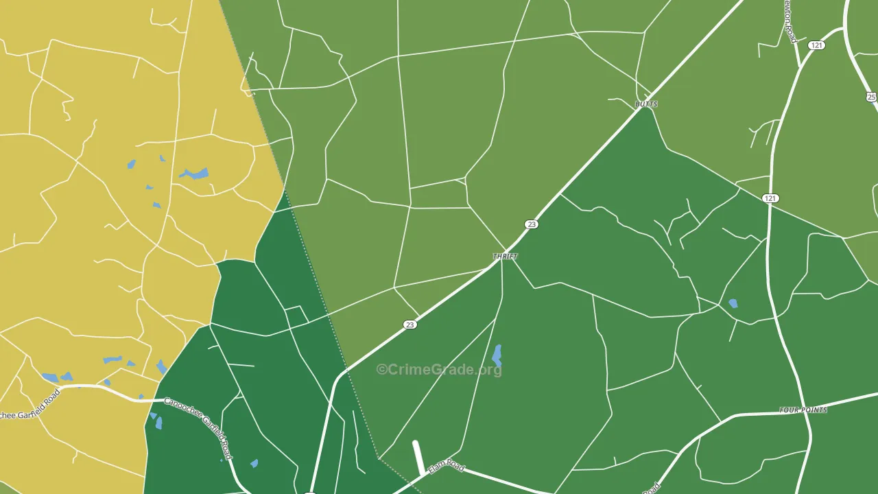 Thrift, GA Map of Drug-Related Crime Rates