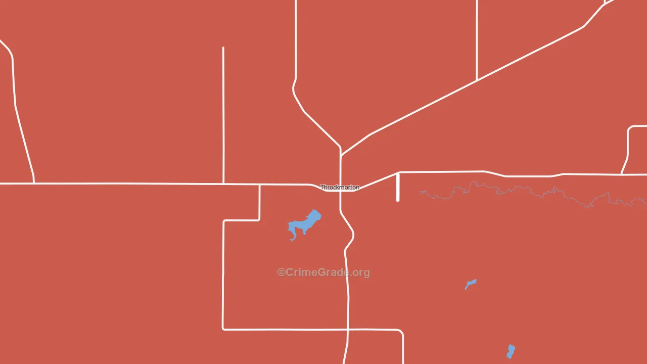 Throckmorton, TX Map of Drug-Related Crime Rates