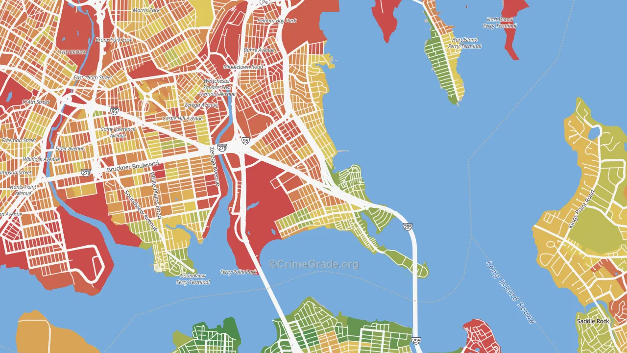 Throgs Neck-Edgewater Park, Bronx, NY Map of Drug-Related Crime Rates