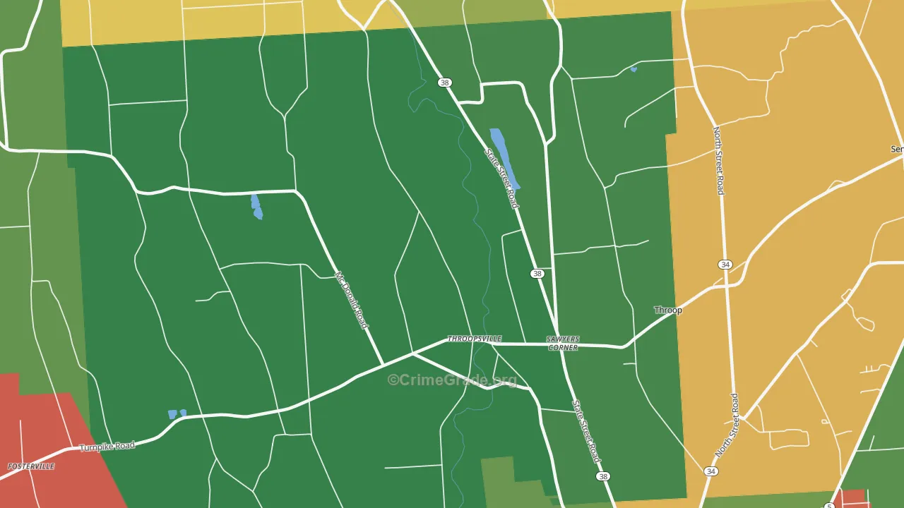 Throopsville, NY Map of Drug-Related Crime Rates