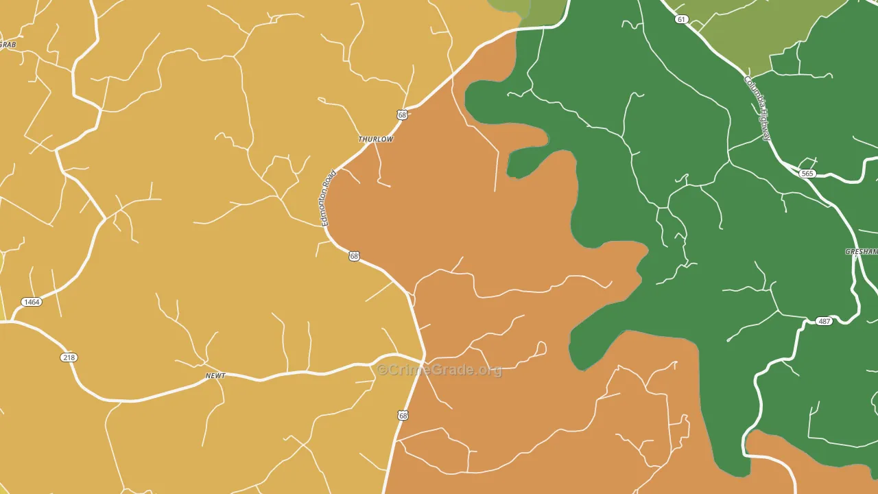 Thurlow, KY Map of Drug-Related Crime Rates