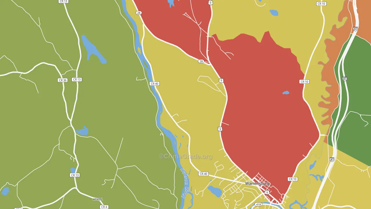 Thurman, NY Map of Drug-Related Crime Rates
