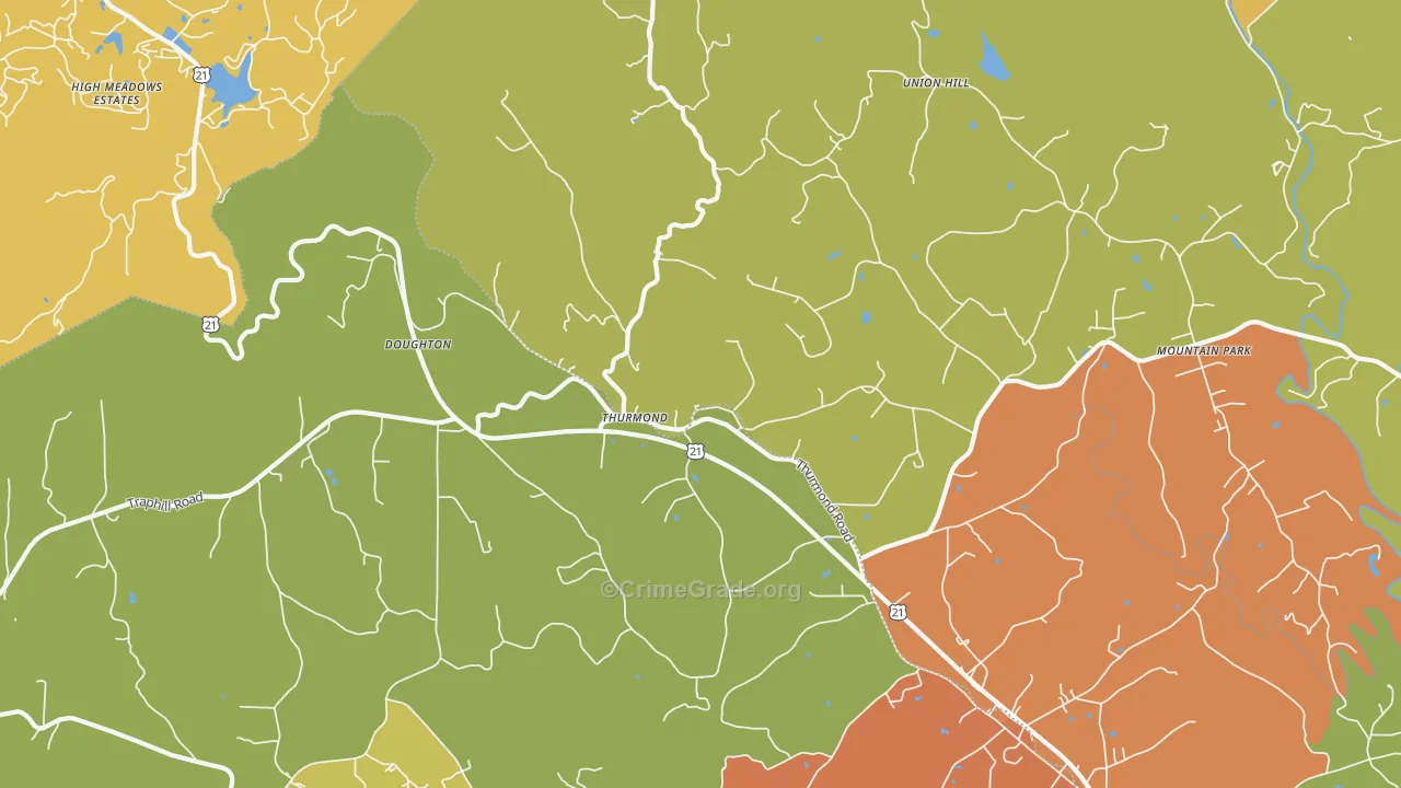 Thurmond, NC Map of Drug-Related Crime Rates