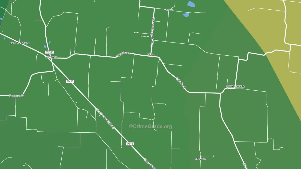 Tibbs, TN Map of Drug-Related Crime Rates
