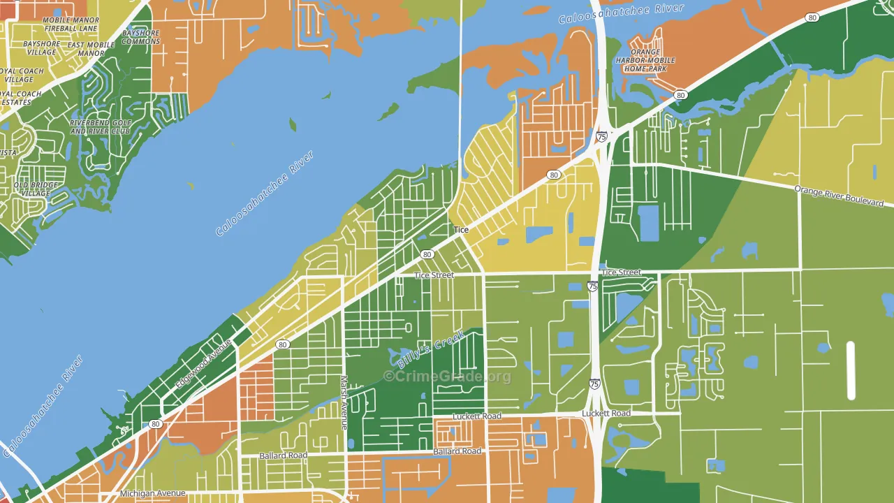 Tice, Fort Myers, FL Map of Drug-Related Crime Rates
