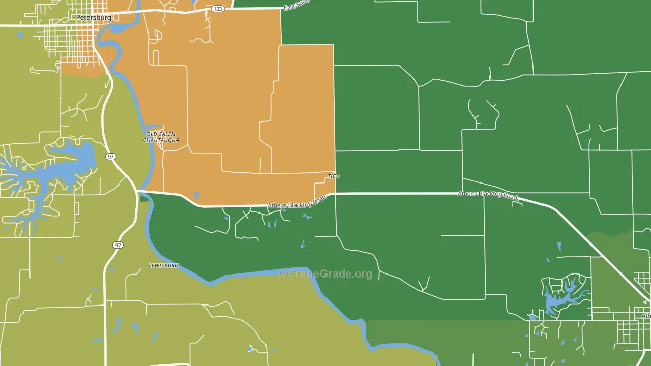 Tice, IL Map of Drug-Related Crime Rates