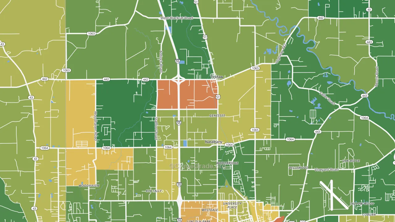 Tickfaw, LA Map of Drug-Related Crime Rates
