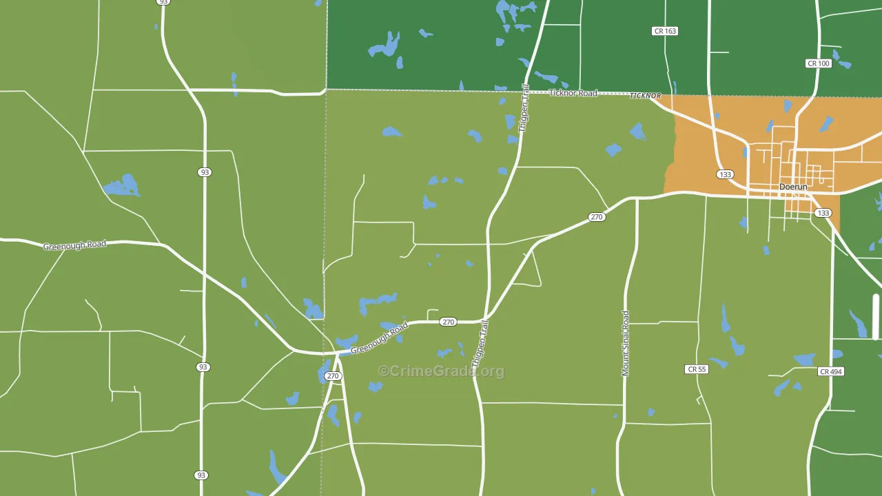 Ticknor, GA Map of Drug-Related Crime Rates