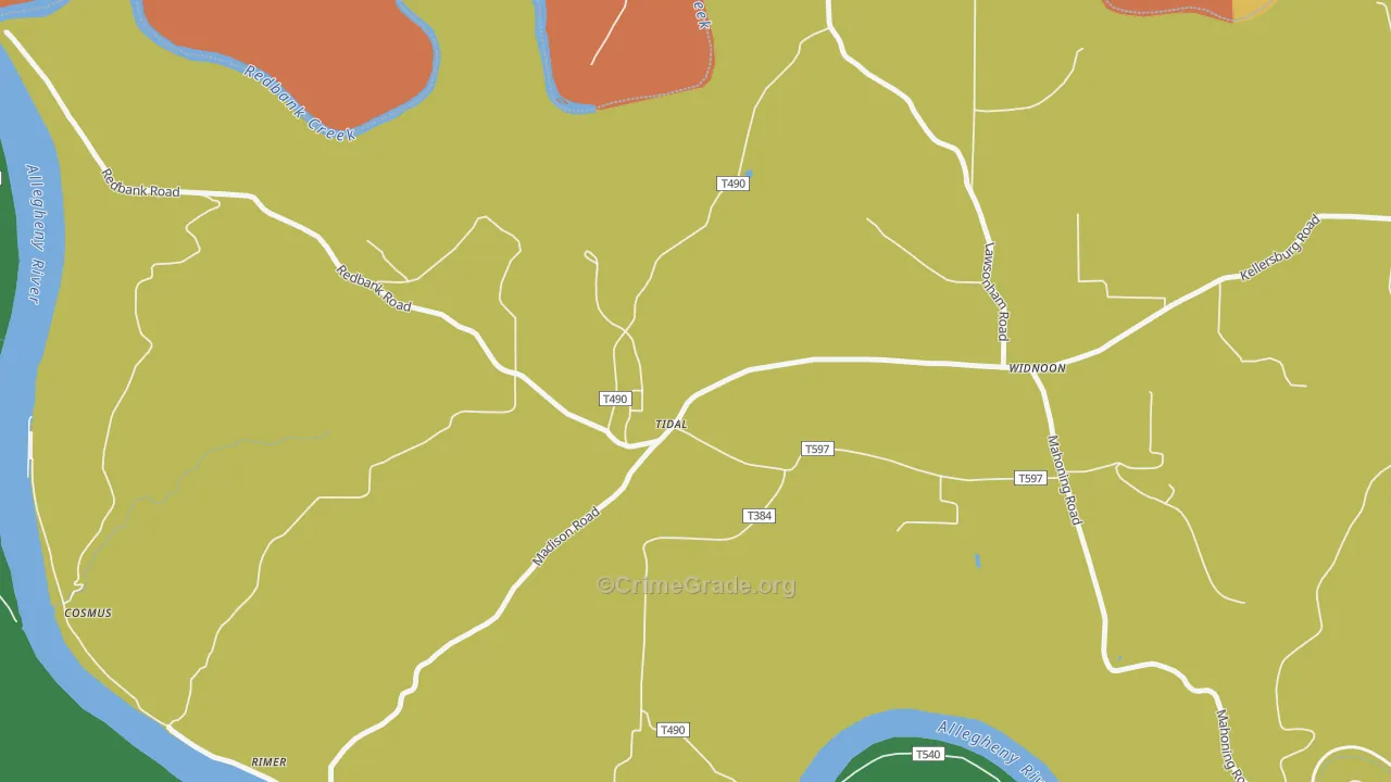 Tidal, PA Map of Drug-Related Crime Rates