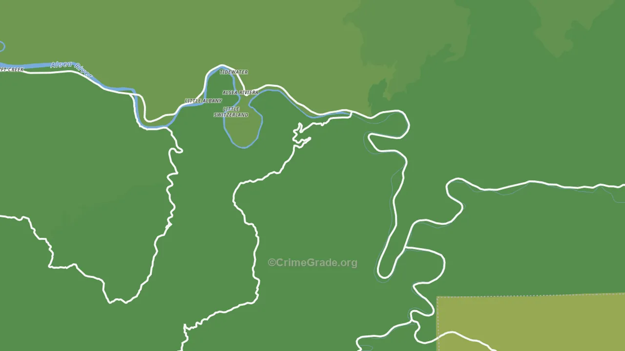 Tidewater, OR Map of Drug-Related Crime Rates