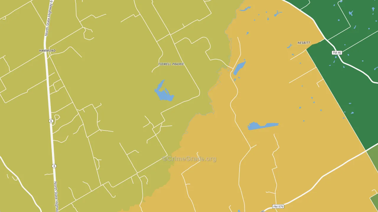 Tidwell Prairie, TX Map of Drug-Related Crime Rates