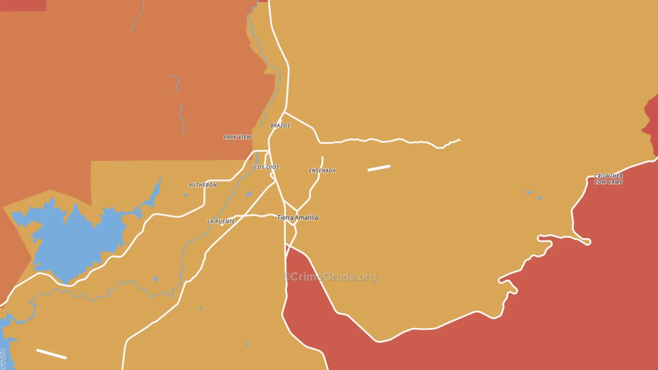 Tierra Amarilla, NM Map of Drug-Related Crime Rates