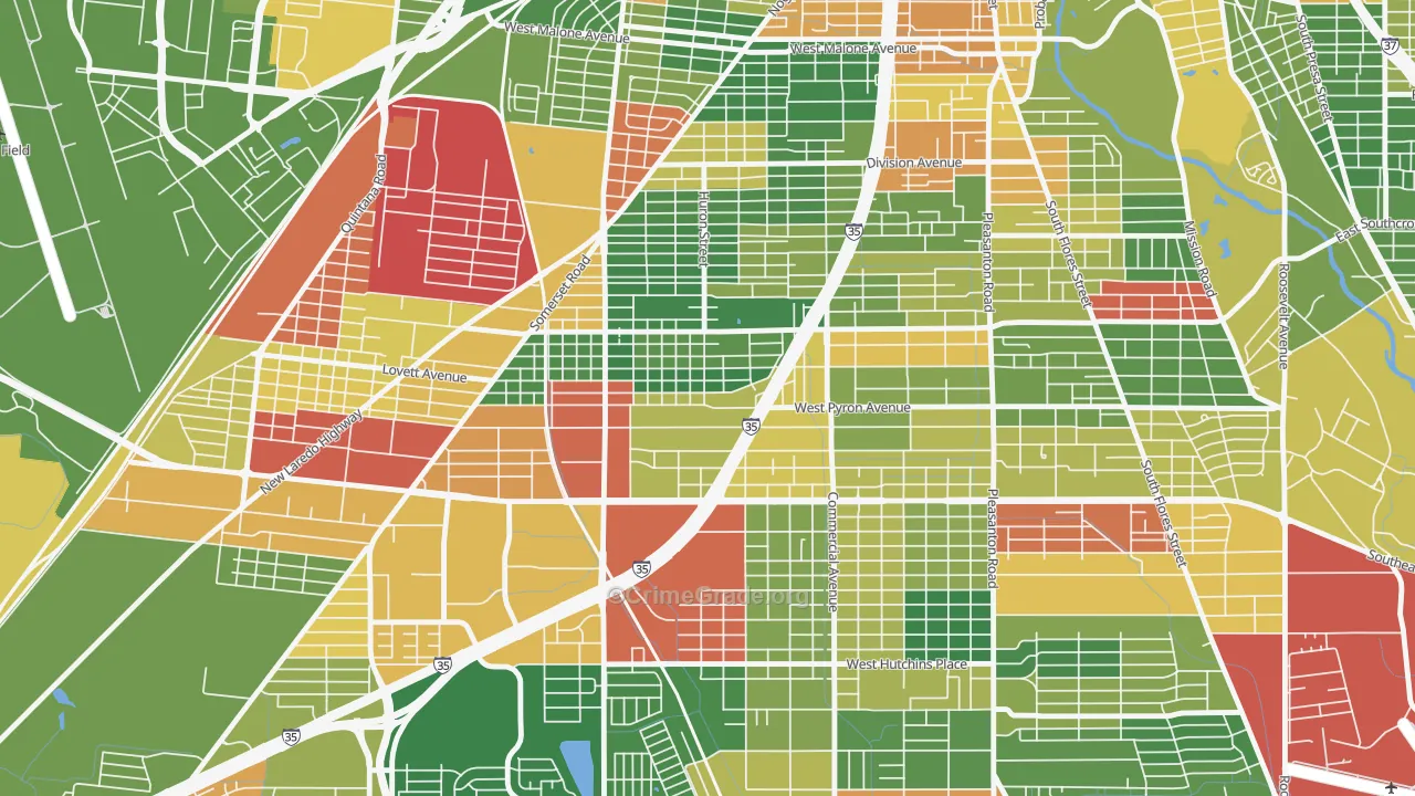 Tierra Linda, San Antonio, TX Map of Drug-Related Crime Rates