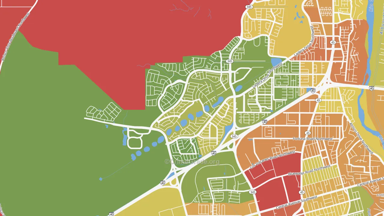 Tierra Oeste, Albuquerque, NM Map of Drug-Related Crime Rates