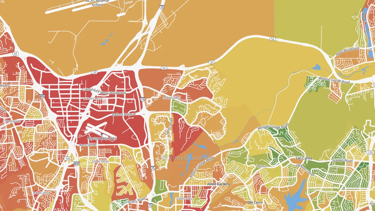 Tierrasanta, San Diego, CA Map of Drug-Related Crime Rates