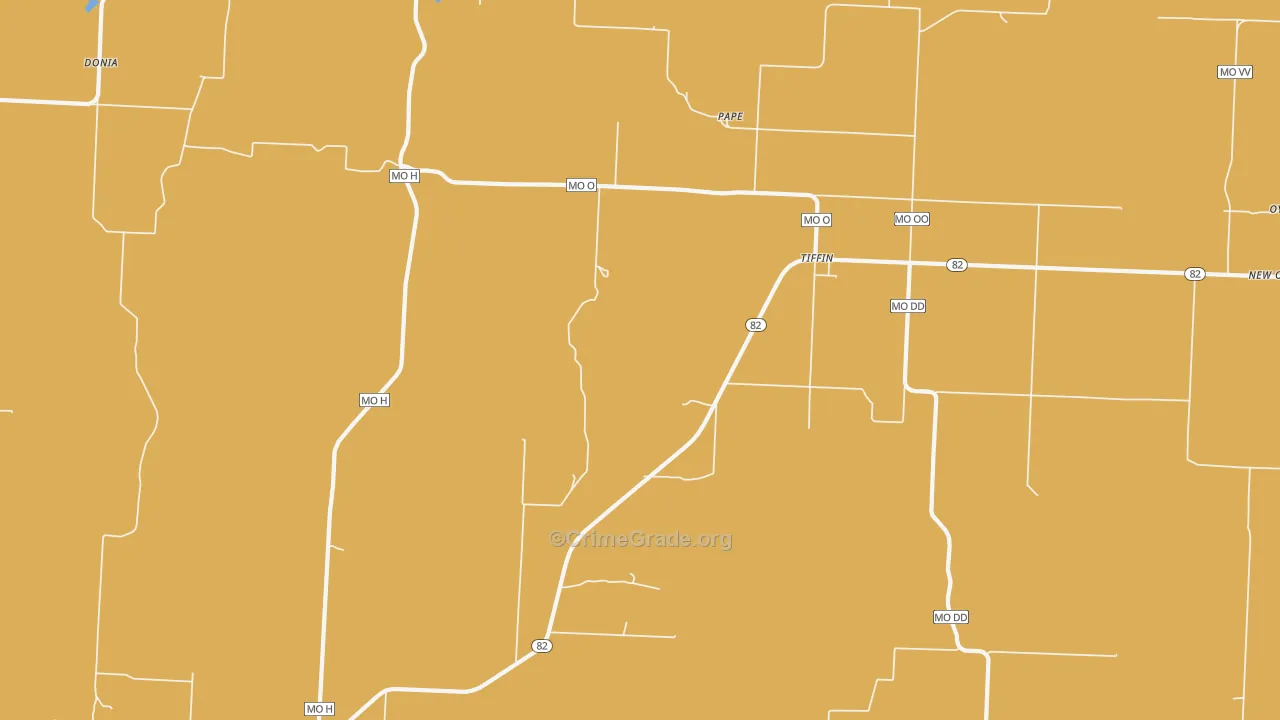 Tiffin, MO Map of Drug-Related Crime Rates