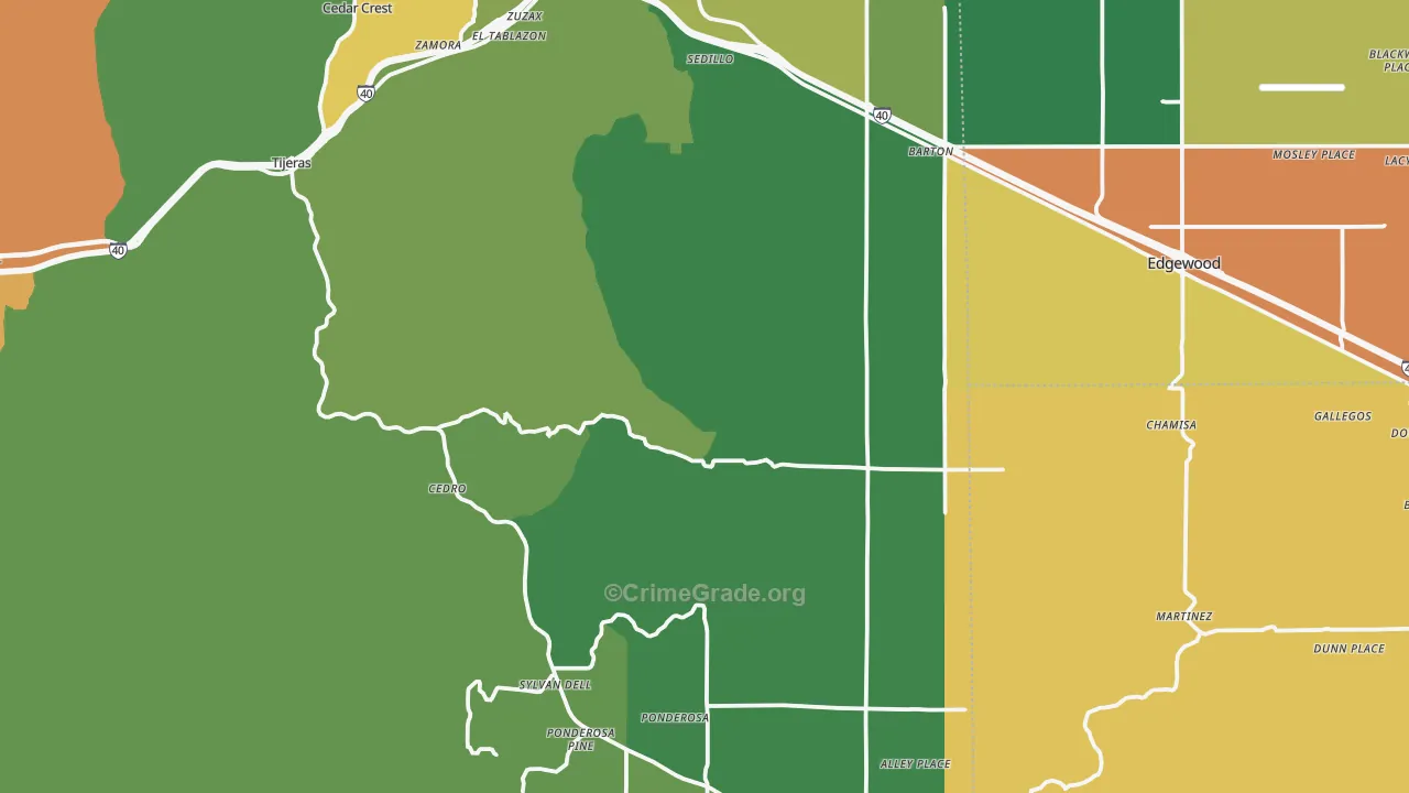 Tijeras, NM Map of Drug-Related Crime Rates