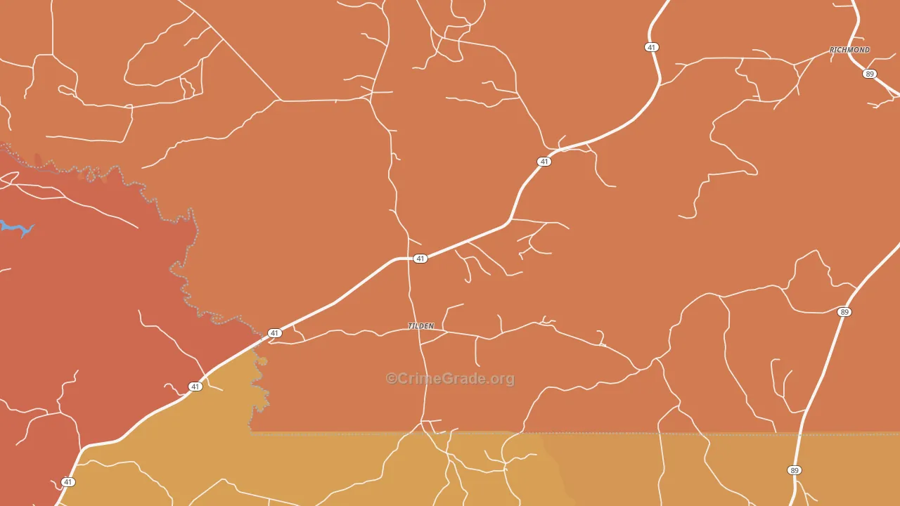 Tilden, AL Map of Drug-Related Crime Rates