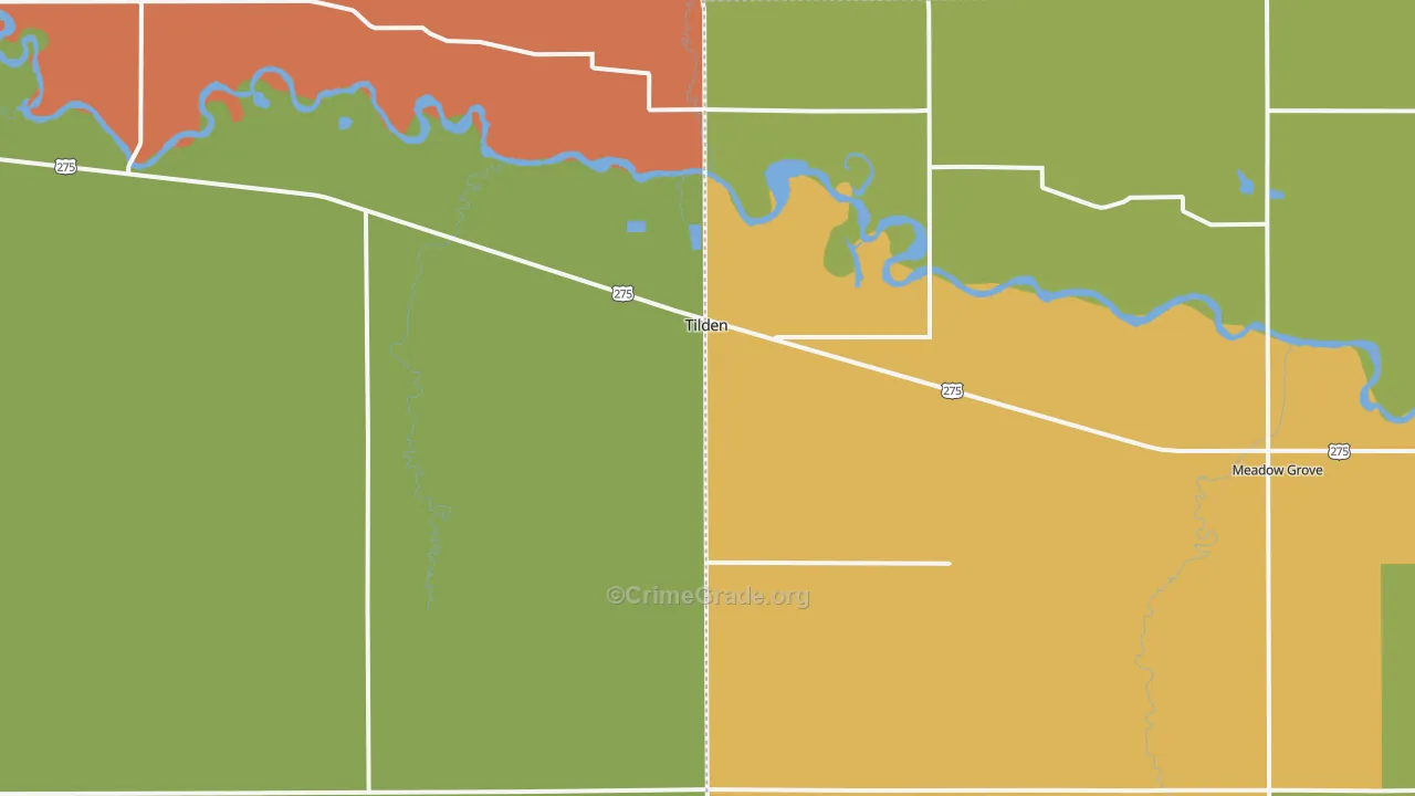 Tilden, NE Map of Drug-Related Crime Rates