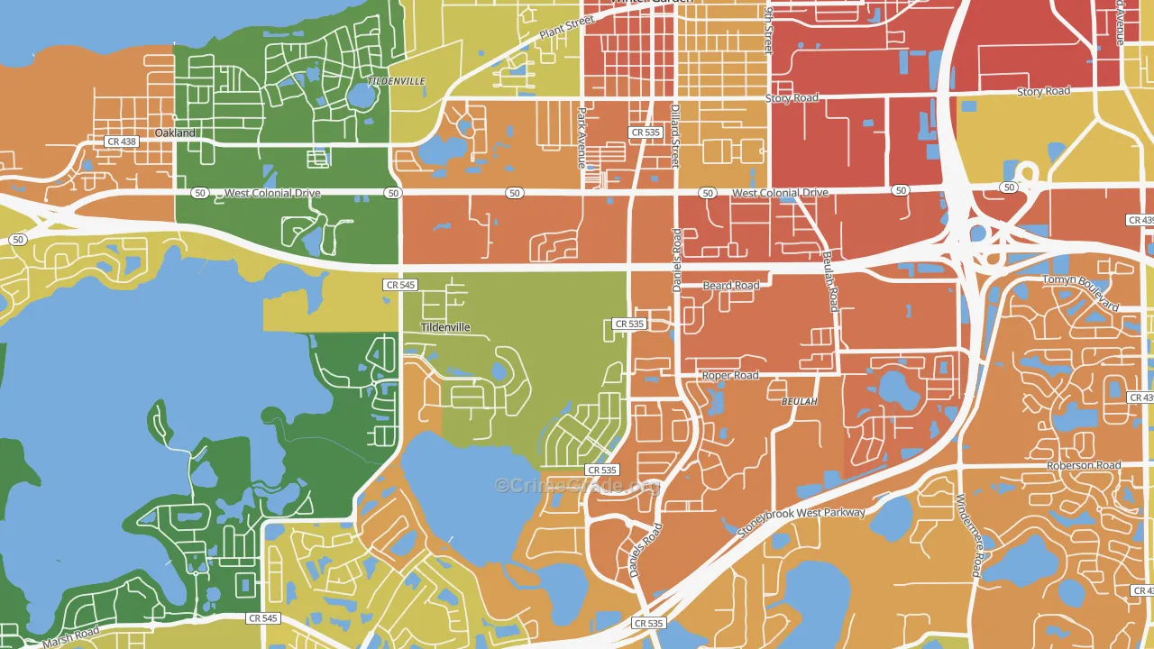 Tildenville, FL Map of Drug-Related Crime Rates