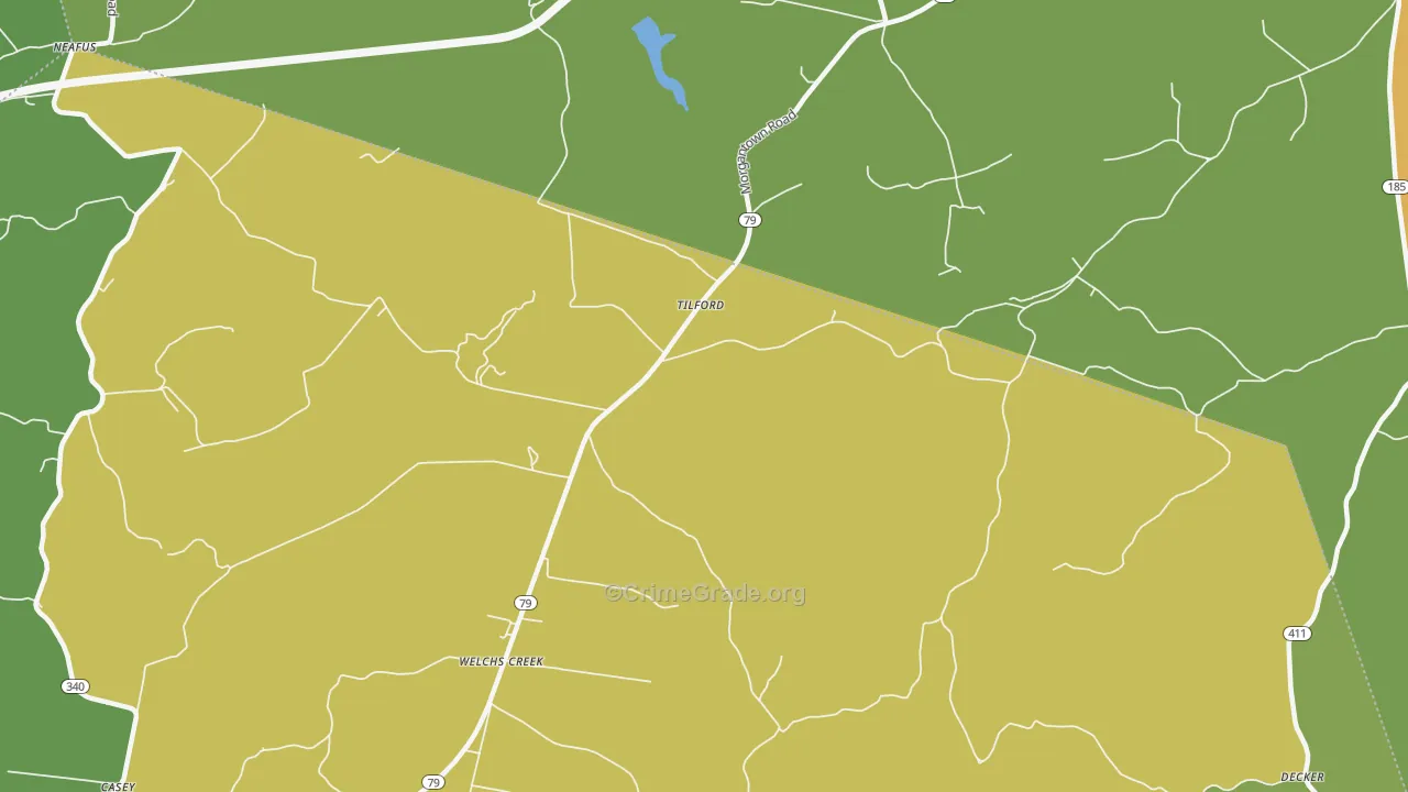 Tilford, KY Map of Drug-Related Crime Rates