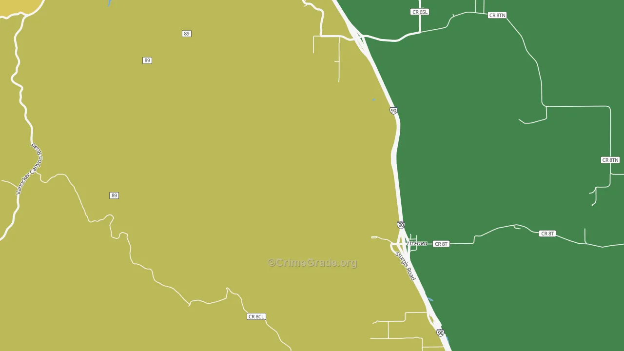 Tilford, SD Map of Drug-Related Crime Rates