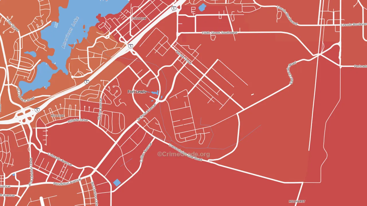 Tillicum, WA Map of Drug-Related Crime Rates