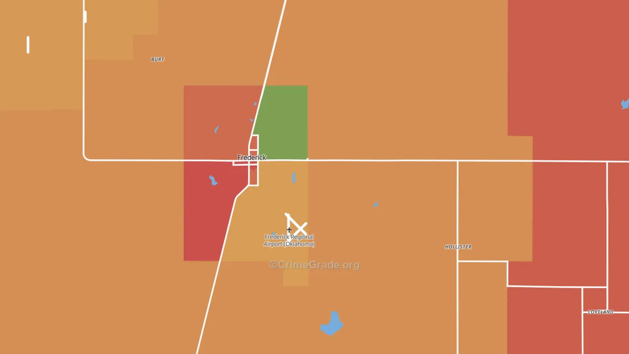 Tillman County, OK Map of Drug-Related Crime Rates