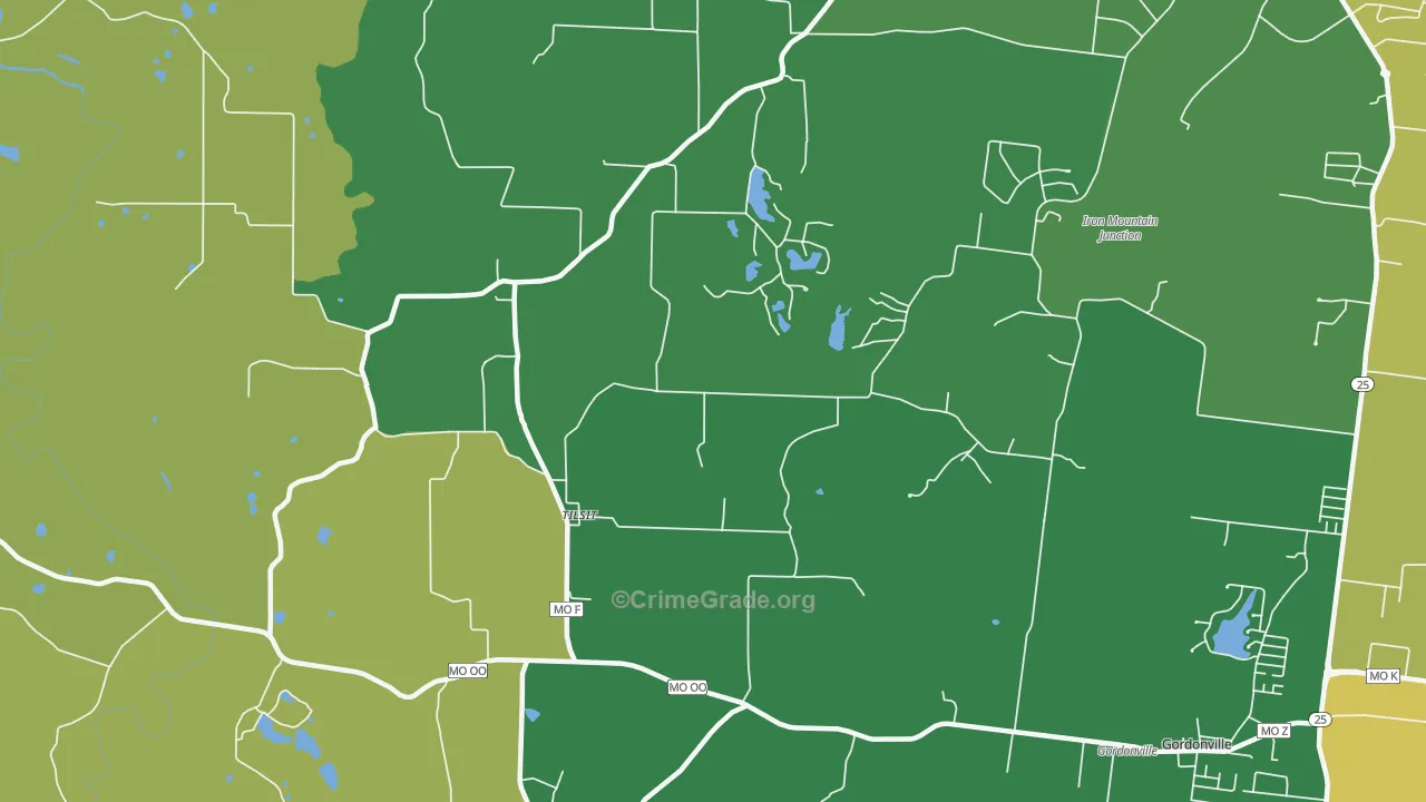 Tilsit, MO Map of Drug-Related Crime Rates