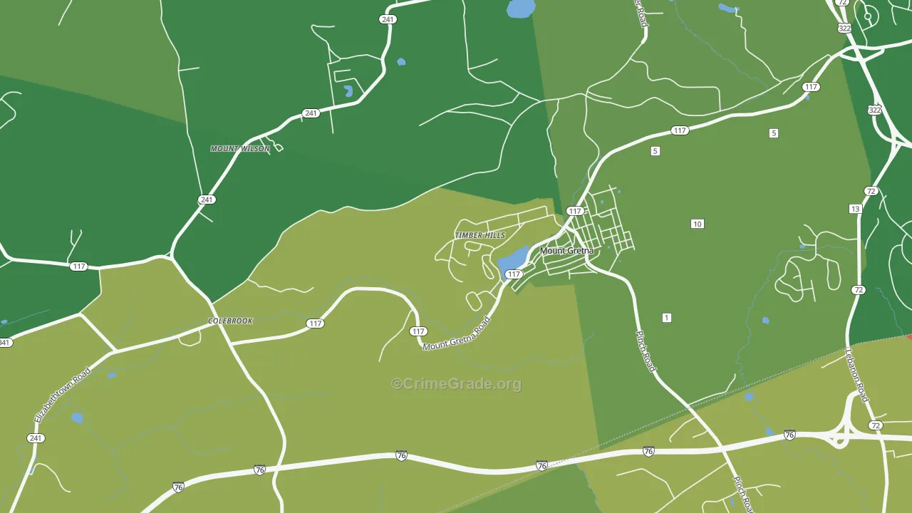 Timber Hills, PA Map of Drug-Related Crime Rates