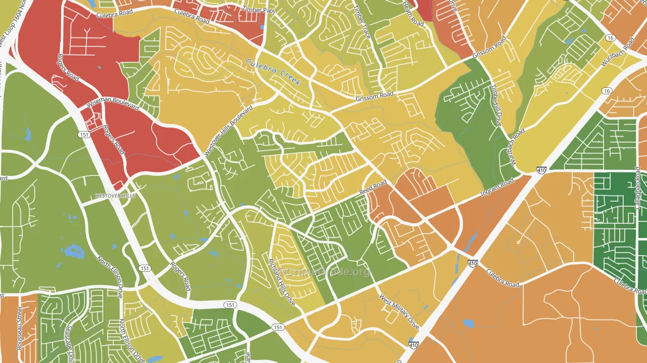 Timber Ridge, San Antonio, TX Map of Drug-Related Crime Rates