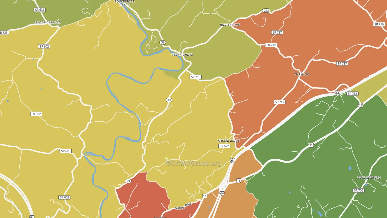 Timber Ridge, VA Map of Drug-Related Crime Rates